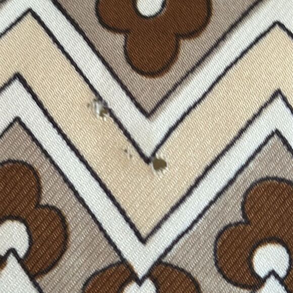 Vtg  60s/70s Country Set Brown, White & Tan Zig Zag Pattern Long Sleeve Blouse - Picture 3 of 9